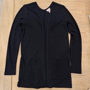 Cape Juby Black Ribbed Cardigan with Pockets